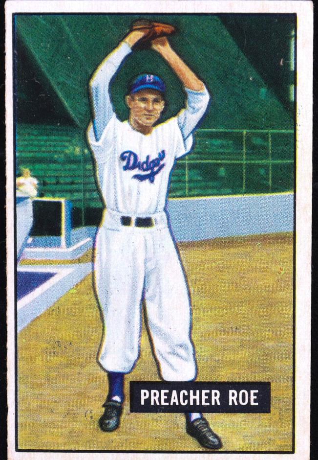 1951 Bowman Baseball Preacher Roe #118 PSA 6