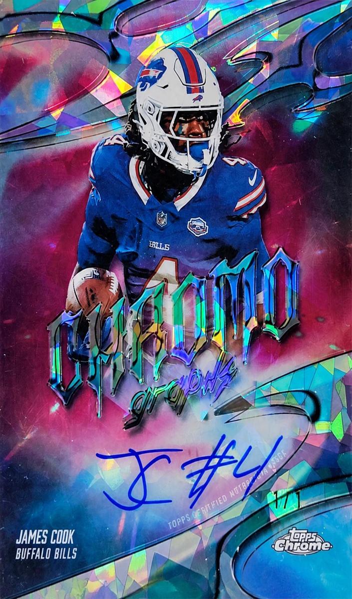 2025 Topps Chrome Sapphire Football Padparadscha James Cook #CG-JCO