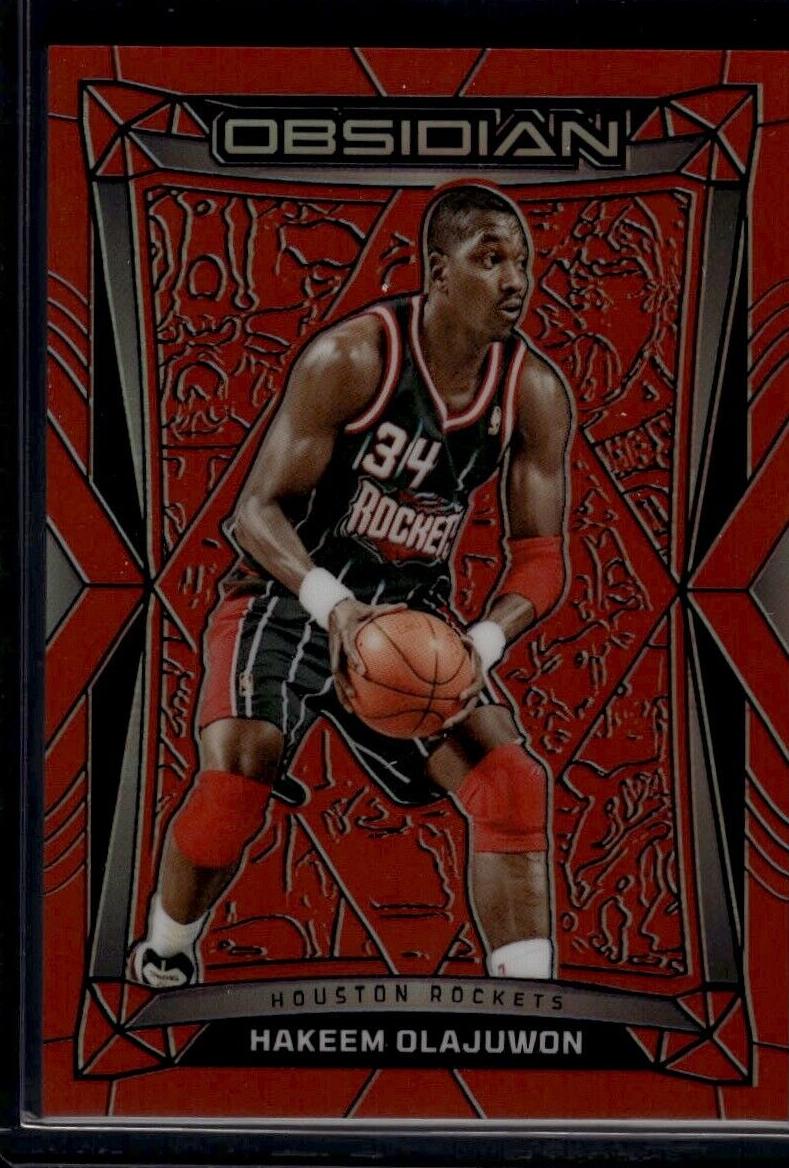 2023 Panini Obsidian Basketball Electric Etch Orange Flood Hakeem Olajuwon #134