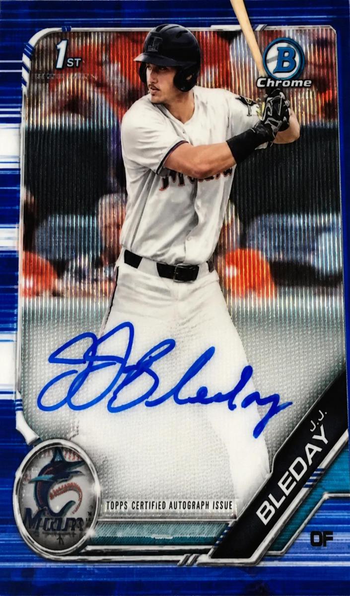 2019 Bowman Draft Chrome Baseball Blue Wave J.J. Bleday #CDA-JJB PSA 10