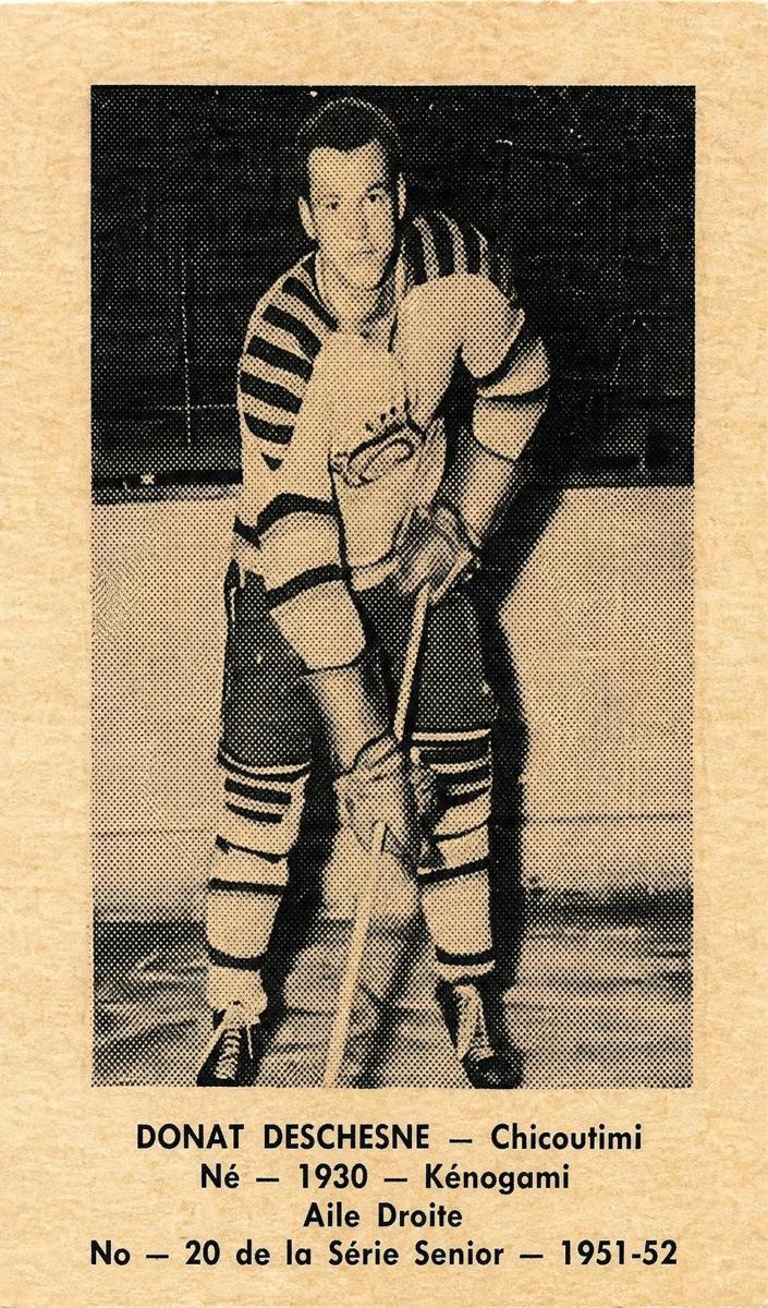 1951 Laval Dairy QSHL Hockey Donat Deschesne #20 PSA 4
