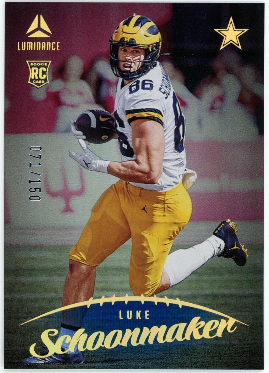 2023 Panini Luminance Football Blue Luke Schoonmaker #135