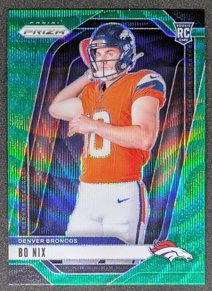 2024 Panini Prizm Football Green Wave Bo Nix #5 PSA 8.5