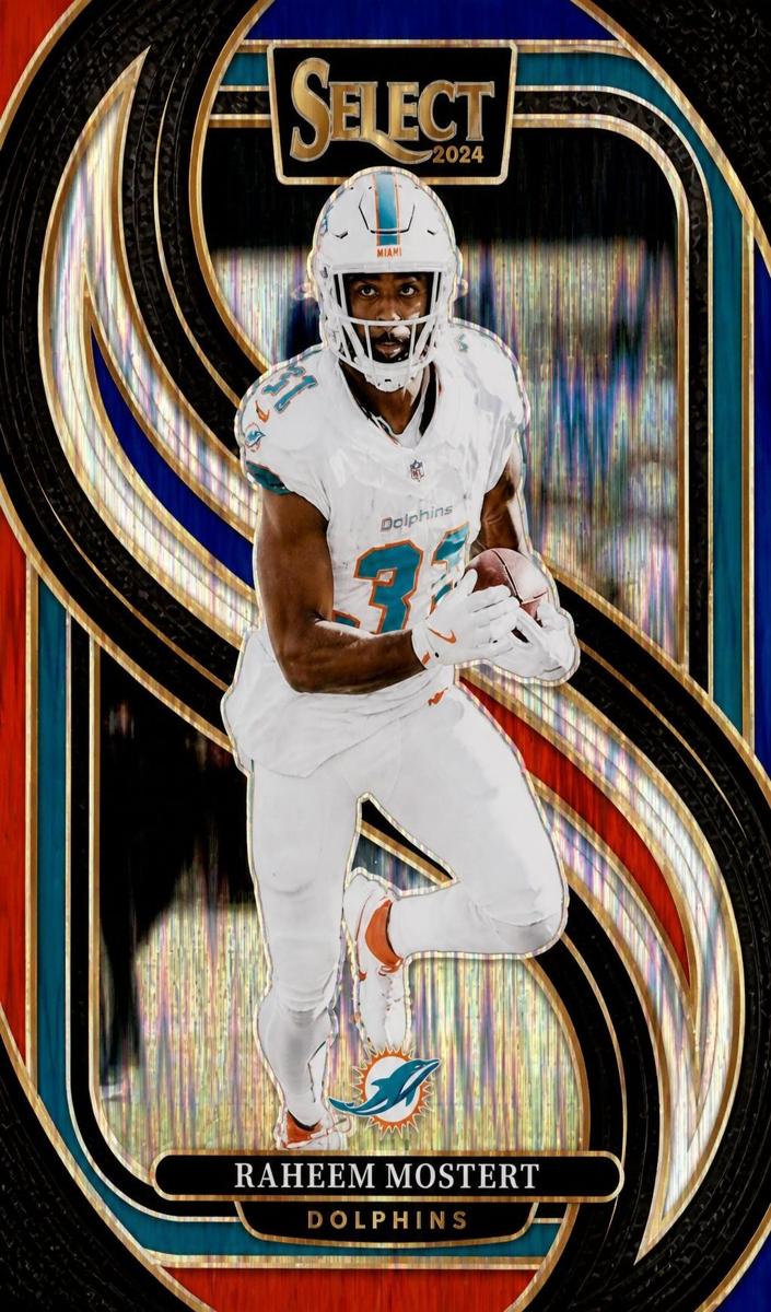 2024 Panini Select Football Red and Blue Shock Raheem Mostert #188
