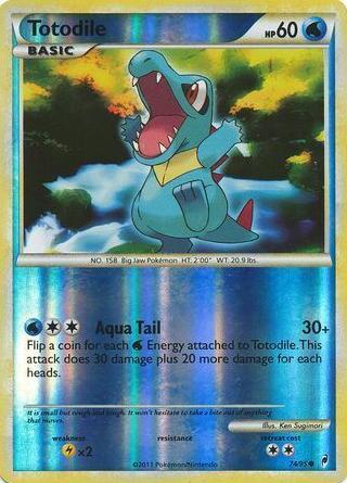 2011 Pokemon HeartGold & SoulSilver Call of Legends Reverse Holo Totodile #74 CGC 8