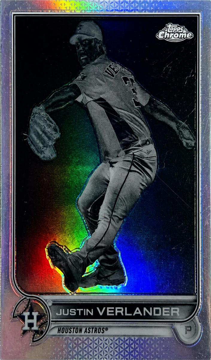2022 Topps Chrome Baseball Negative Justin Verlander #87 PSA 10