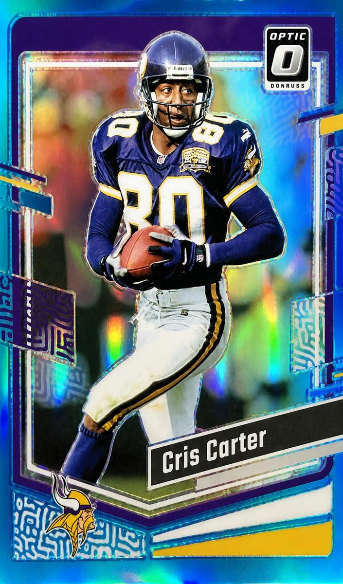 2023 Donruss Optic Football Aqua Cris Carter #122 PSA 8.5
