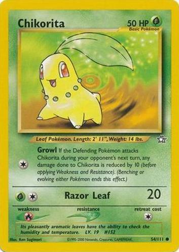 2000 Pokemon Neo Genesis Chikorita #54