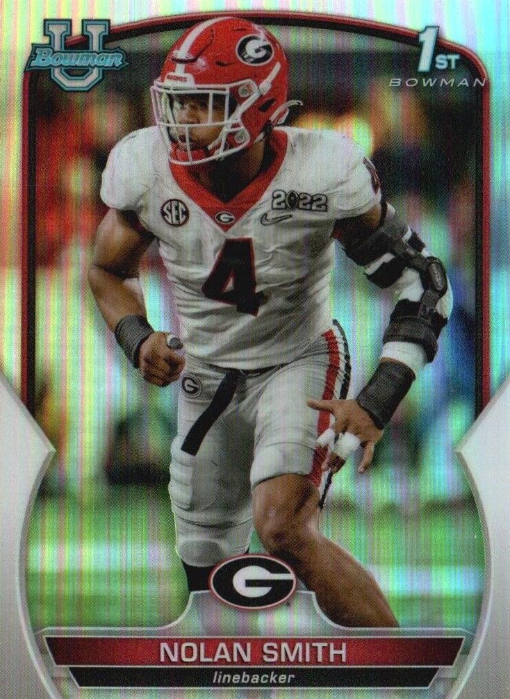 2022 Bowman University Chrome Football Refractor Nolan Smith #33