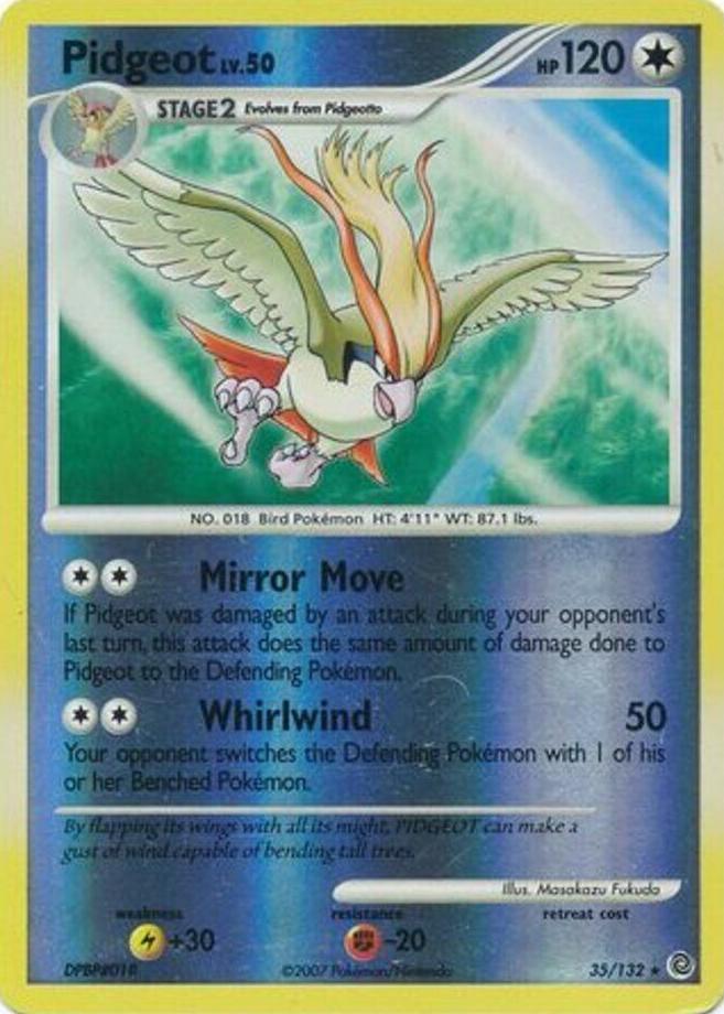 2007 Pokemon Diamond & Pearl Secret Wonders Reverse Holo Pidgeot #35
