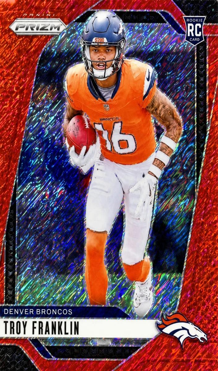 2024 Panini Prizm Football Red Shimmer Troy Franklin #393 PSA 8.5