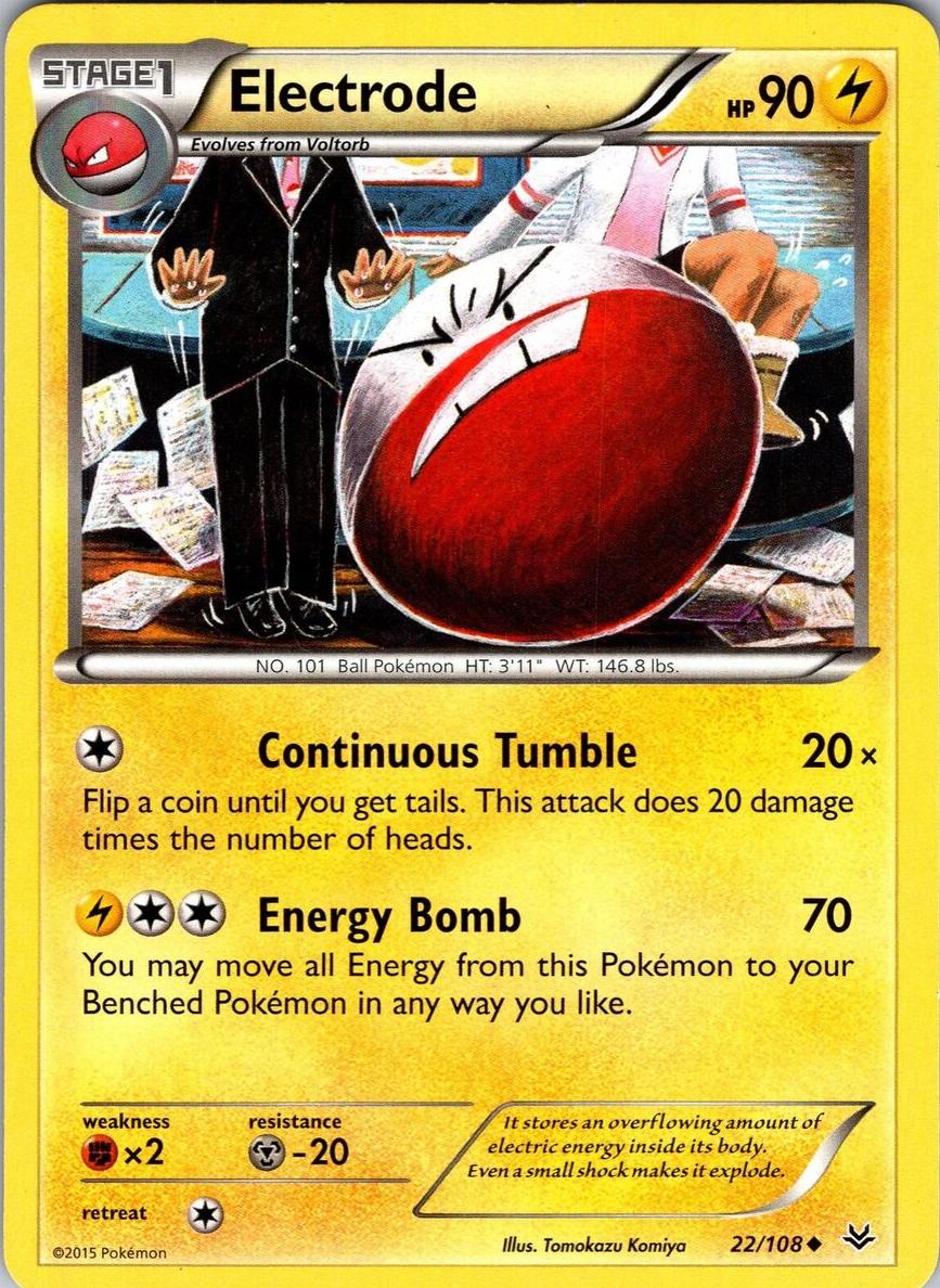 2015 Pokemon XY Roaring Skies Electrode #22