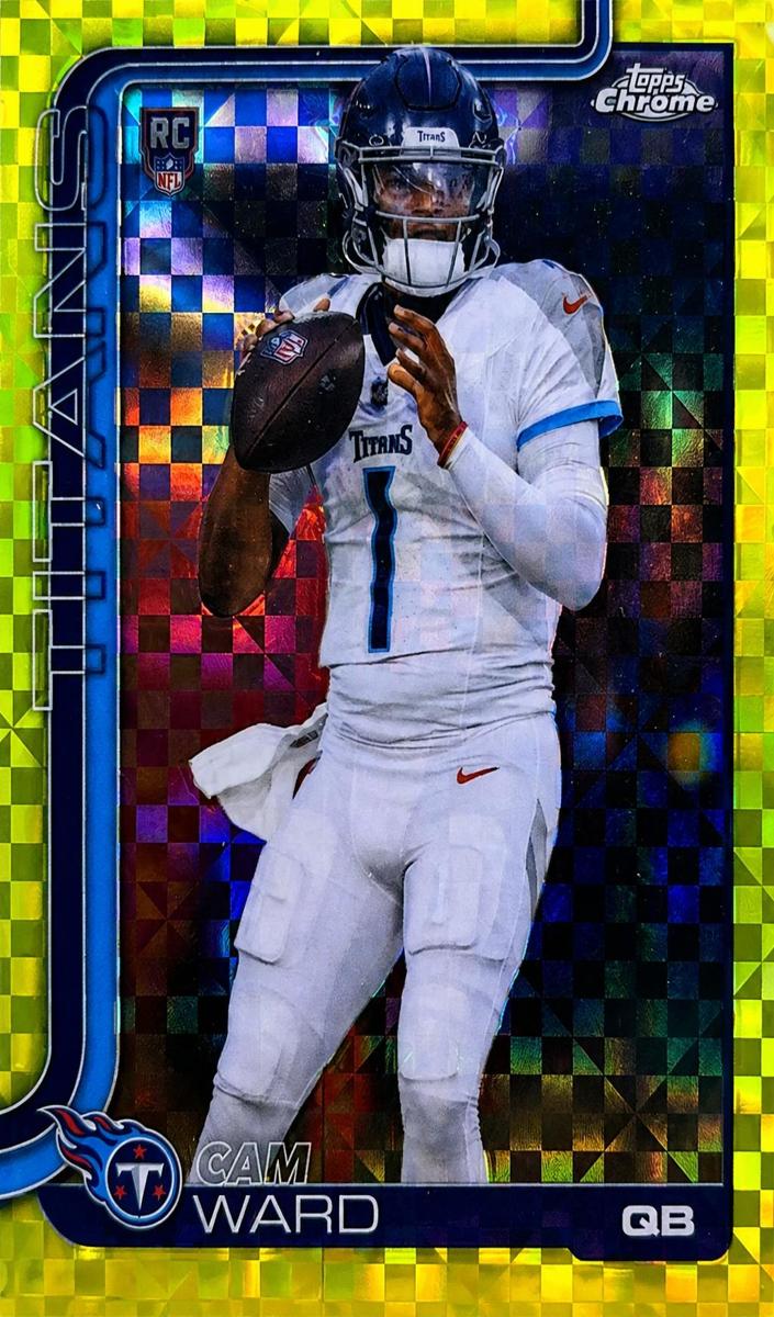 2025 Topps Chrome Football Lime Green X-Fractor Cam Ward #314