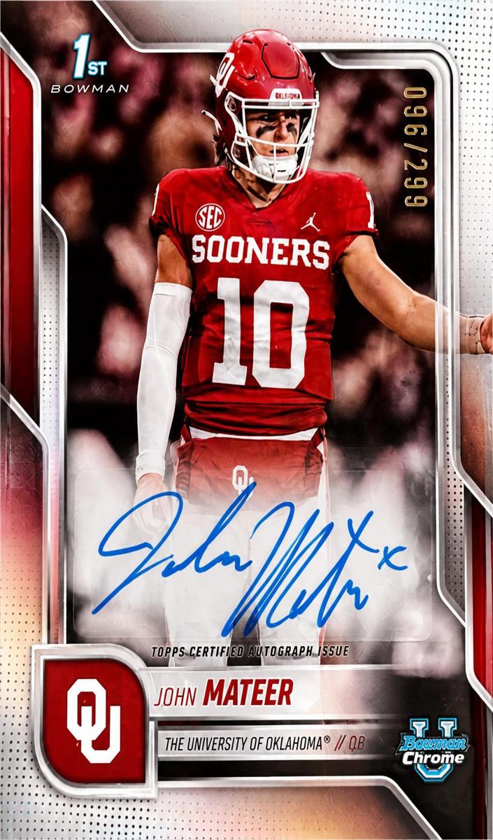 2025 Bowman Chrome University Football John Mateer #BCA-JM