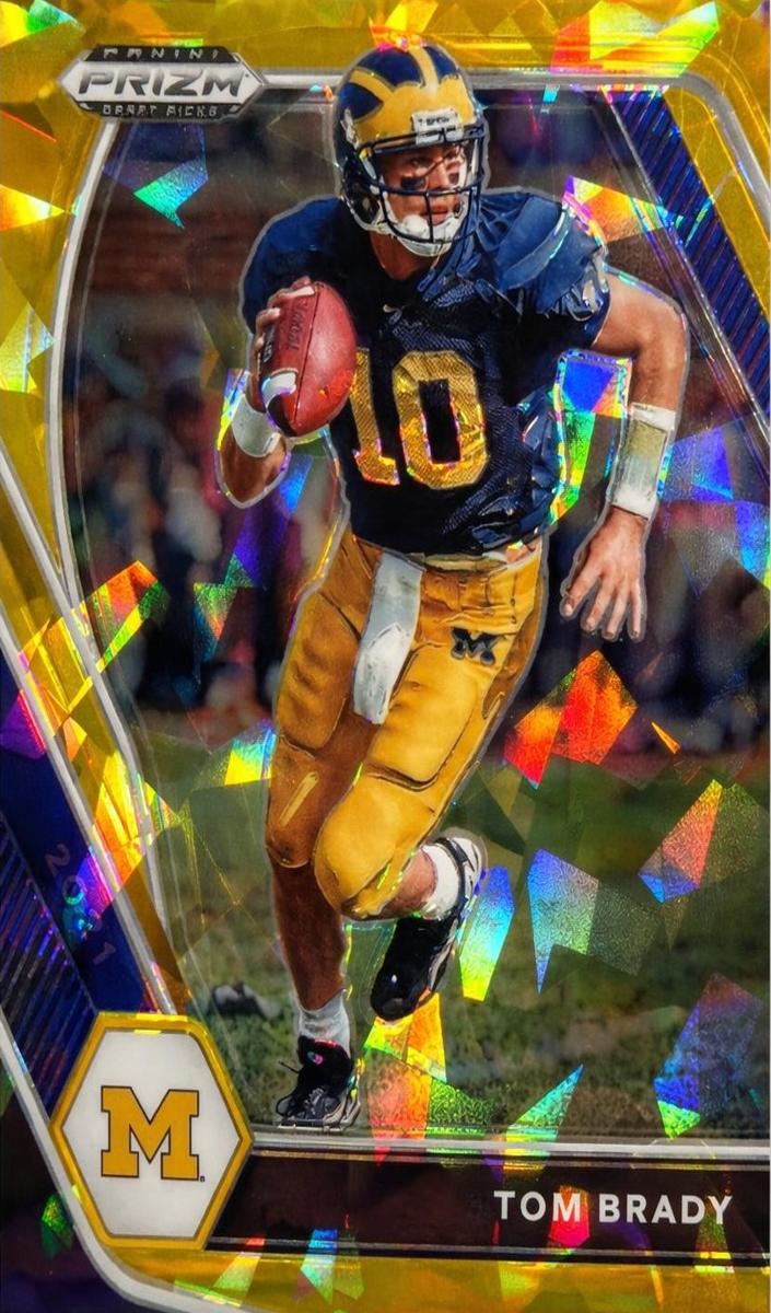 2021 Panini Prizm Draft Picks Football Prizm Gold Ice Tom Brady #6 PSA 9