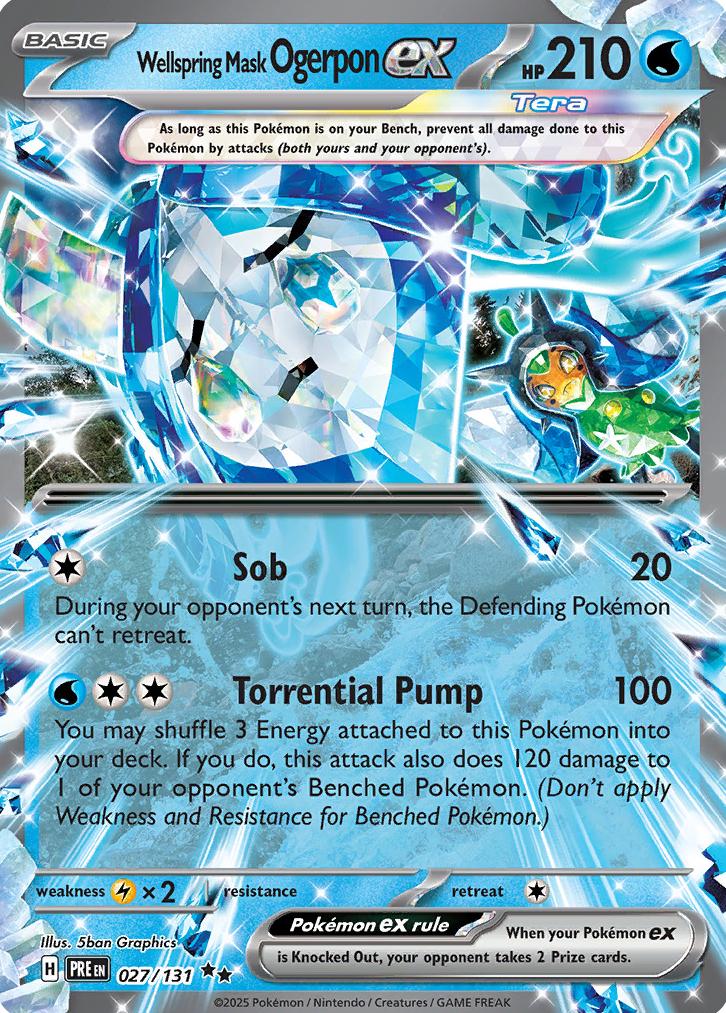 2025 Pokemon Scarlet & Violet Prismatic Evolutions Wellspring Mask Ogerpon EX #27