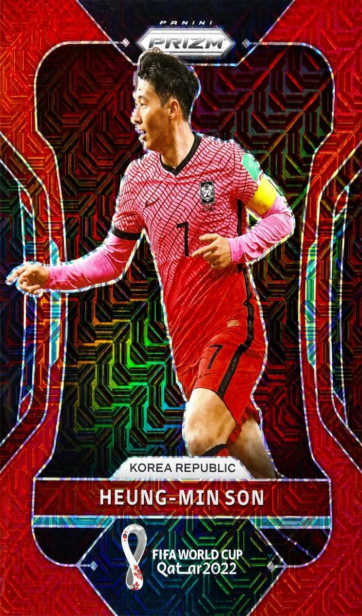 2022 Panini Prizm FIFA World Cup Qatar Soccer Red Mojo Heung-Min Son #135 PSA 8