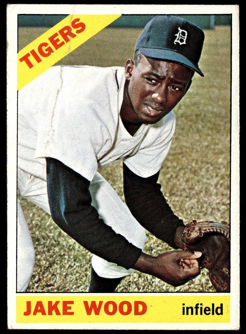 1966 Topps Baseball Jake Wood #509 PSA 8