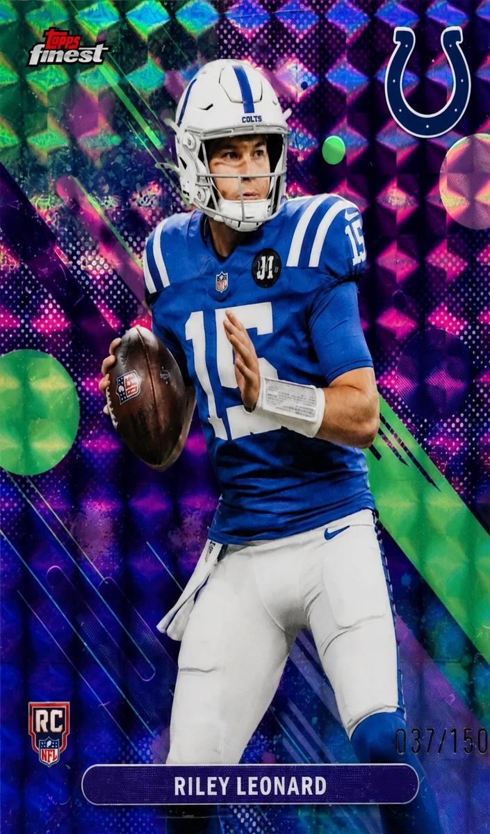 2025 Topps Finest Football Purple Geometric Riley Leonard #9
