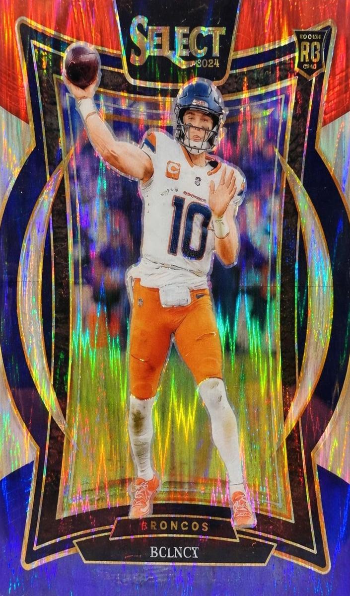 2024 Panini Select Football Red and Blue Shock Bo Nix #30 PSA 9