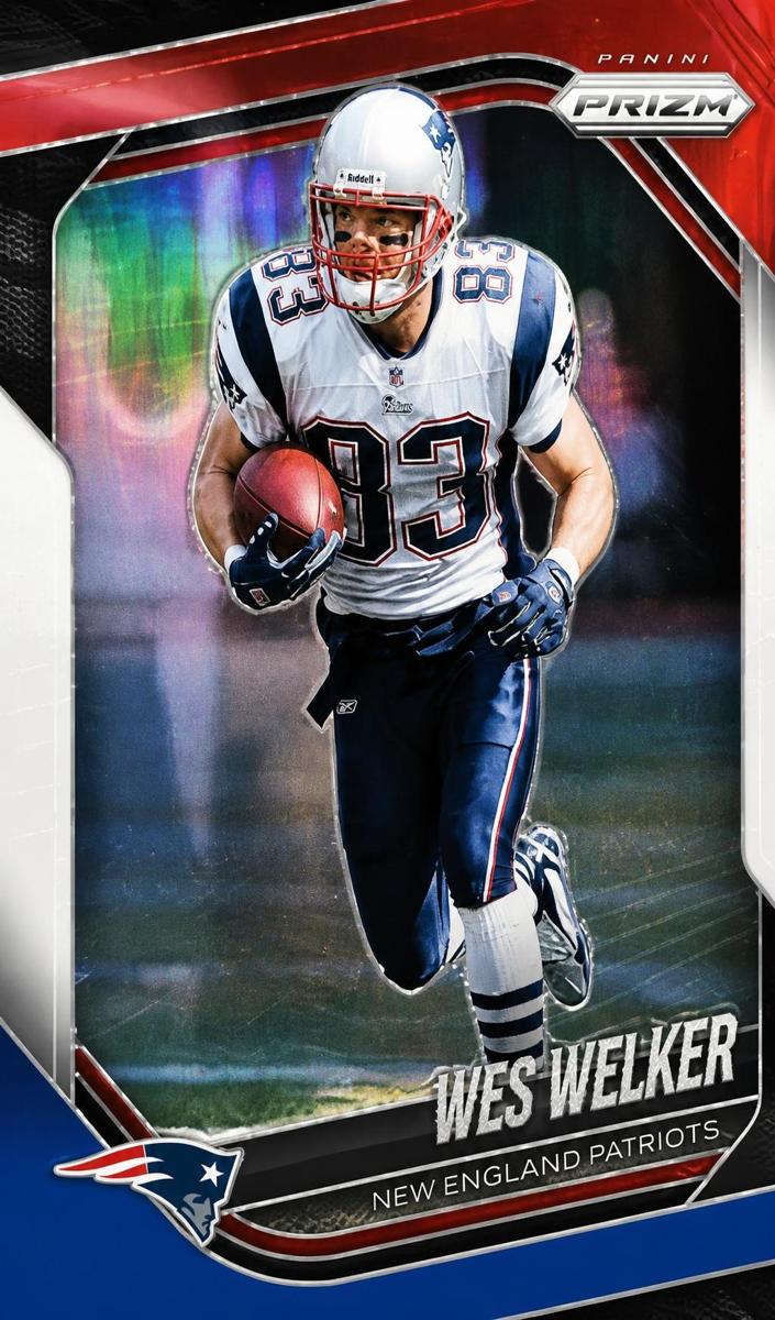2025 Panini Prizm Football Red White and Blue Wes Welker #181