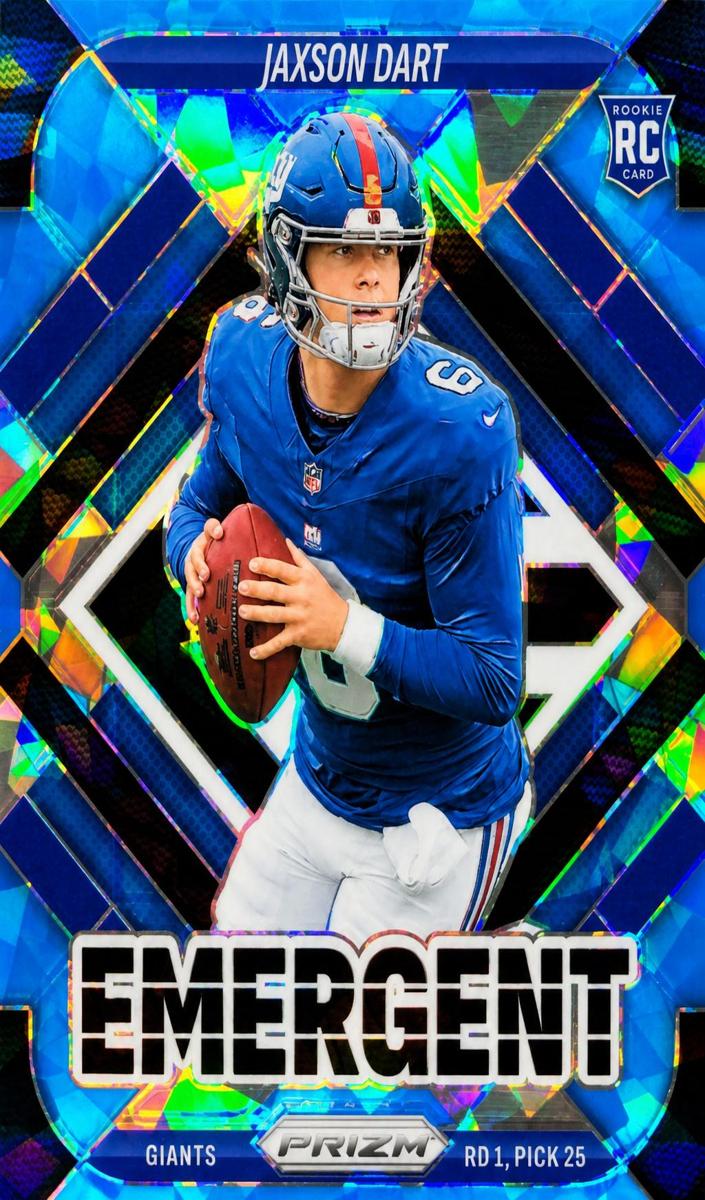 2025 Panini Prizm Football Blue Ice Jaxson Dart #6 PSA 8