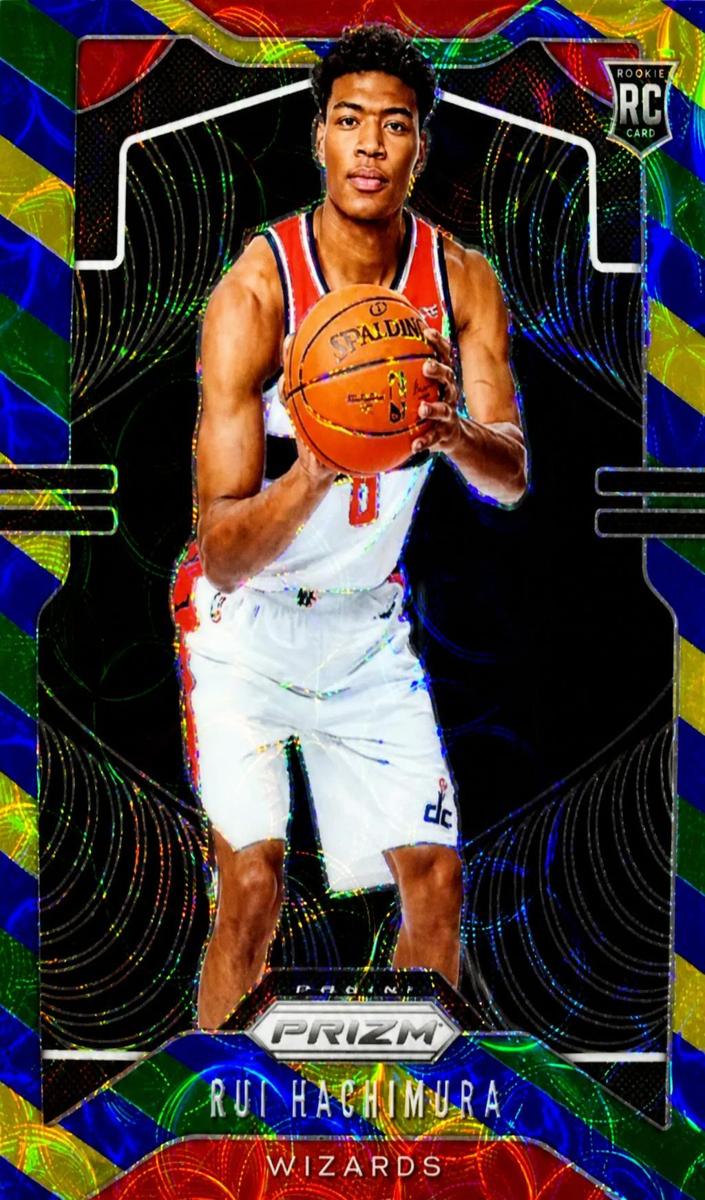 2019 Panini Prizm Basketball Prizm Choice Blue Yellow Green Rui Hachimura #255