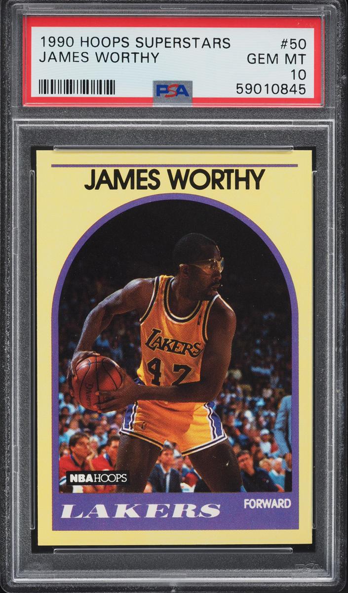 1990 Hoops 100 Superstars Basketball James Worthy #50 PSA 7.5