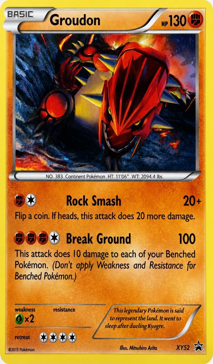 2015 Pokemon XY Black Star Promo Groudon #XY52