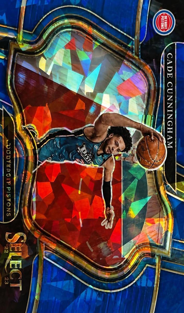 2022 Panini Select Basketball Blue Cracked Ice Cade Cunningham #218