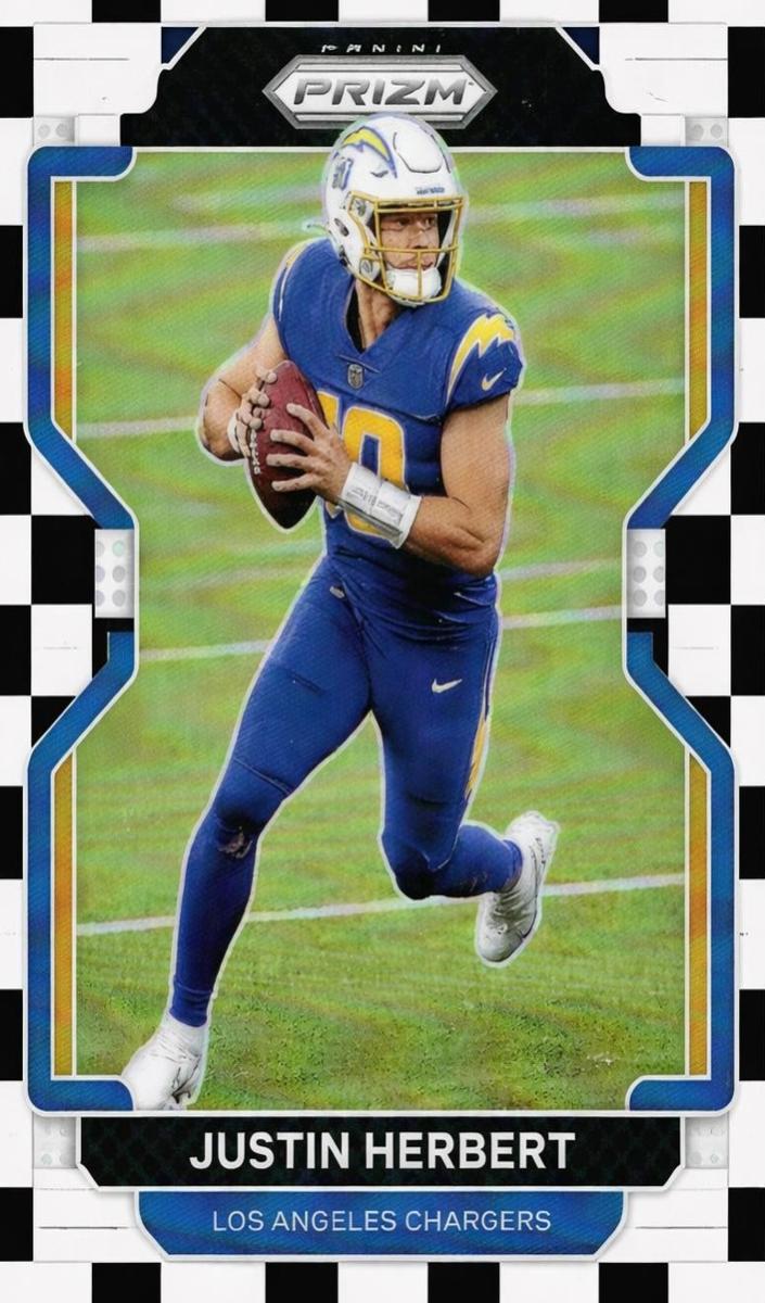2021 Panini Prizm Football Black & White Checker Justin Herbert #169 PSA 9