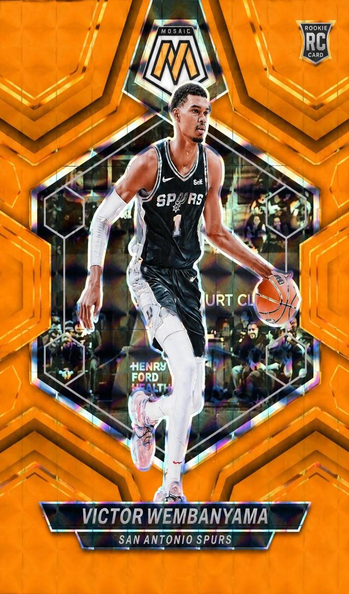 2023 Panini Mosaic Basketball Orange Fluorescent Victor Wembanyama #238
