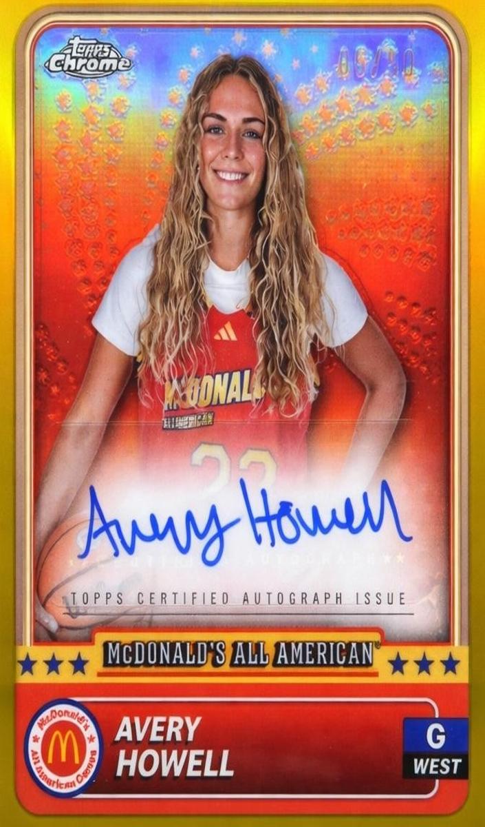 2024 Topps Chrome McDonald's All American Basketball Gold Refractor Avery Howell #67 PSA 10