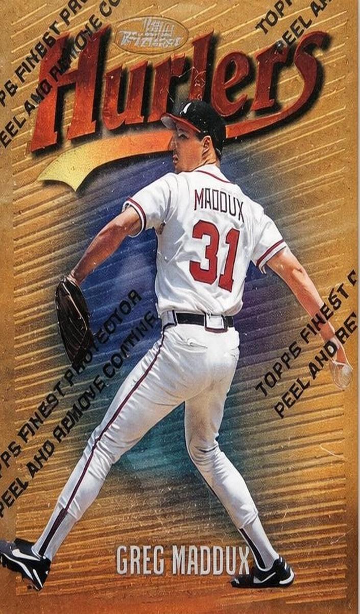 1997 Topps Finest Baseball Greg Maddux #158 PSA 8