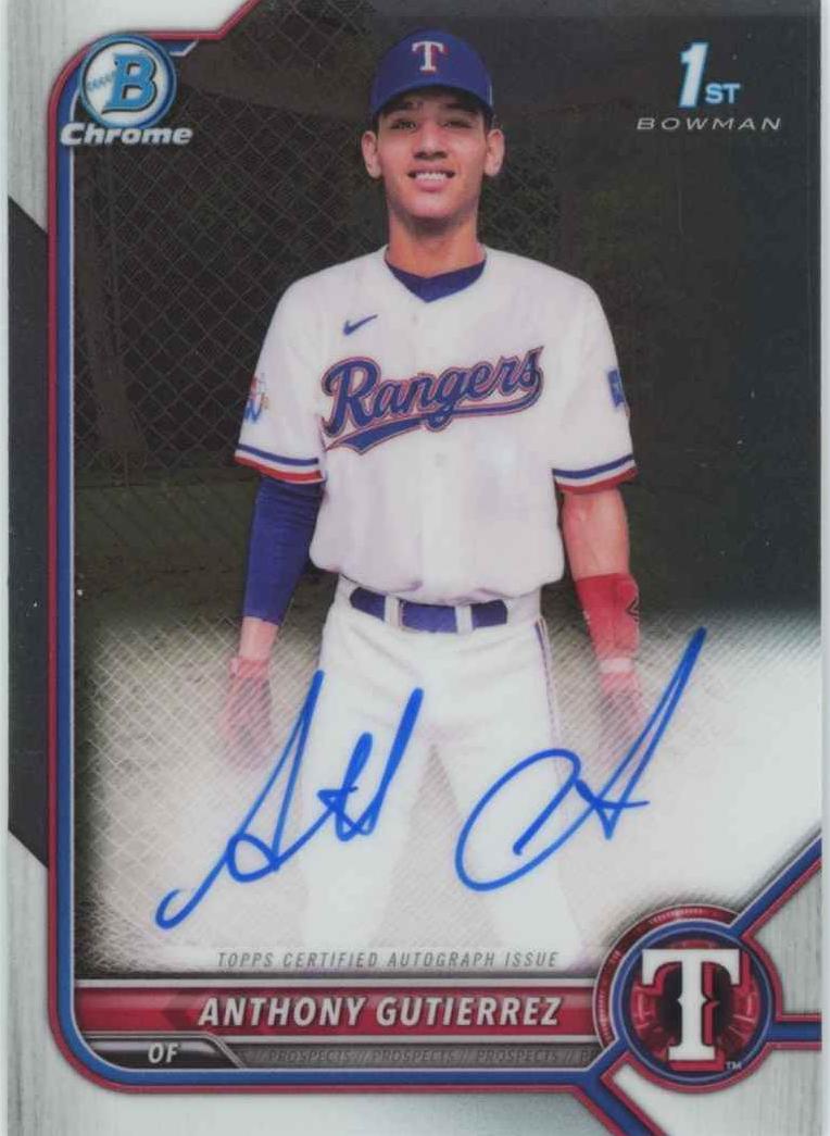 2022 Bowman Chrome Prospects Baseball Anthony Gutierrez #CPA-AG SGC 8.5