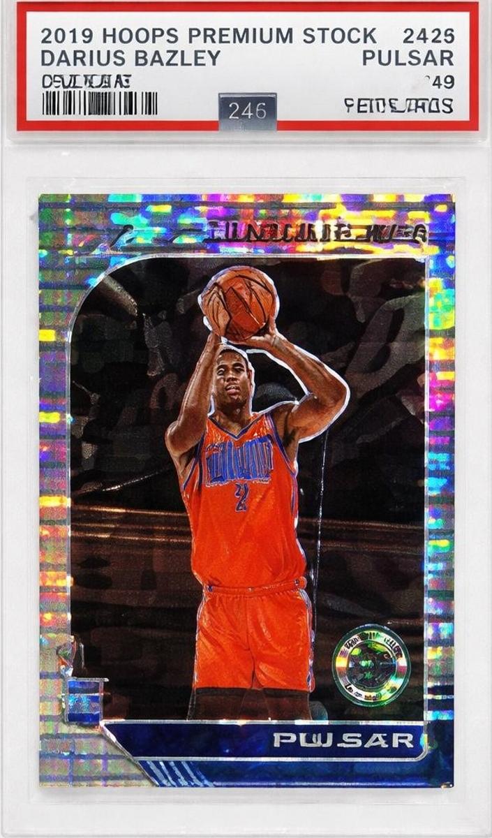 2019 Panini Hoops Premium Stock Basketball Pulsar Prizm Darius Bazley #249 PSA 9