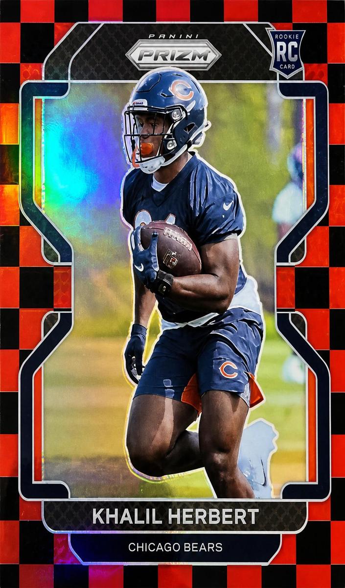 2021 Panini Prizm Football Black and Red Checker Khalil Herbert #425 PSA 9
