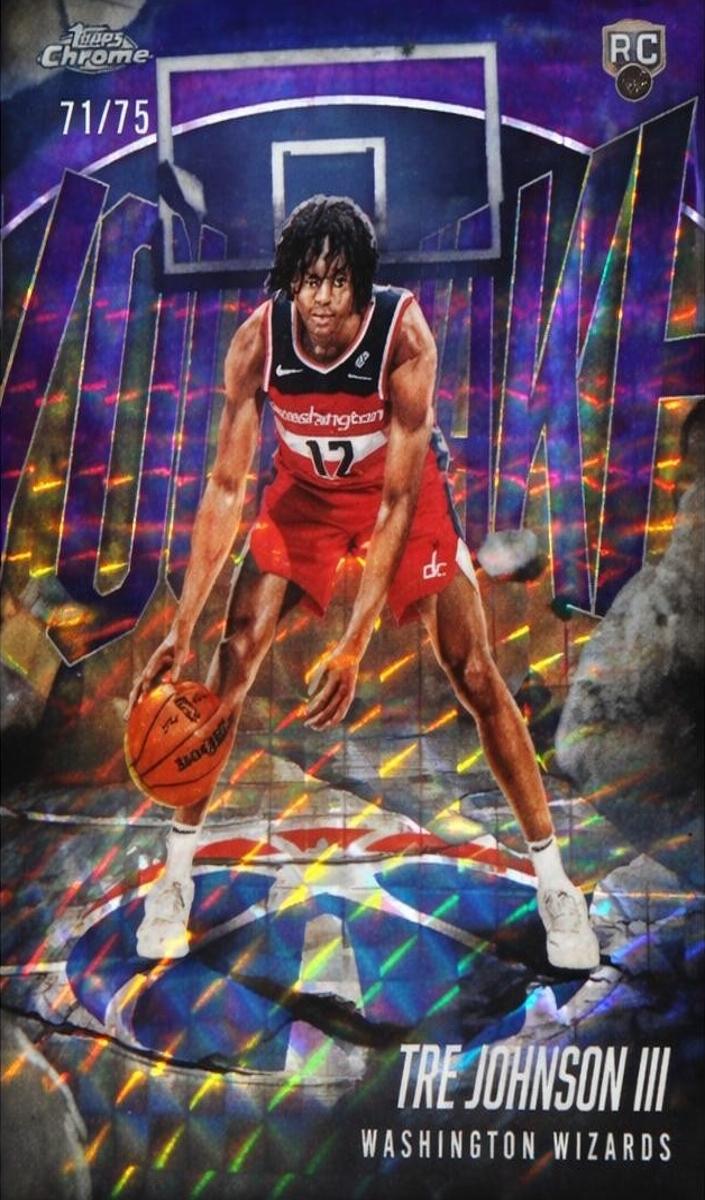 2025 Topps Chrome Basketball Purple Refractor Tre Johnson III #YQ-6