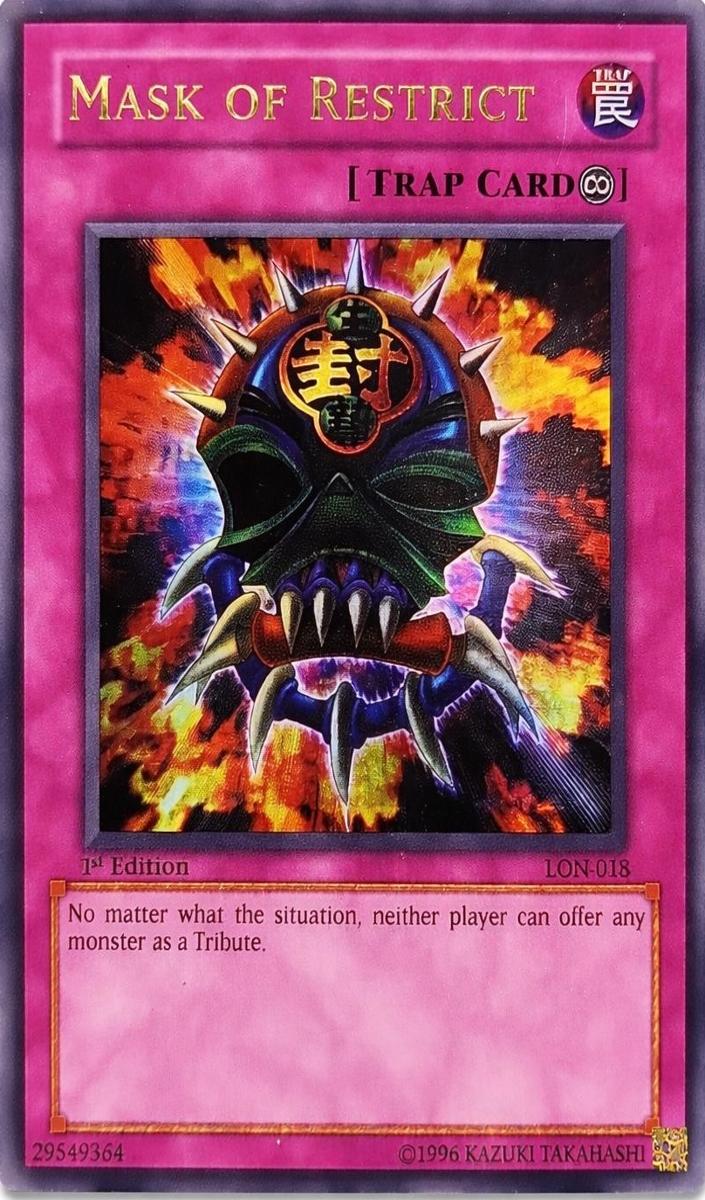 2003 Yu-Gi-Oh! Labyrinth of Nightmare 1st Edition Mask of Restrict #LON-018 PSA 9