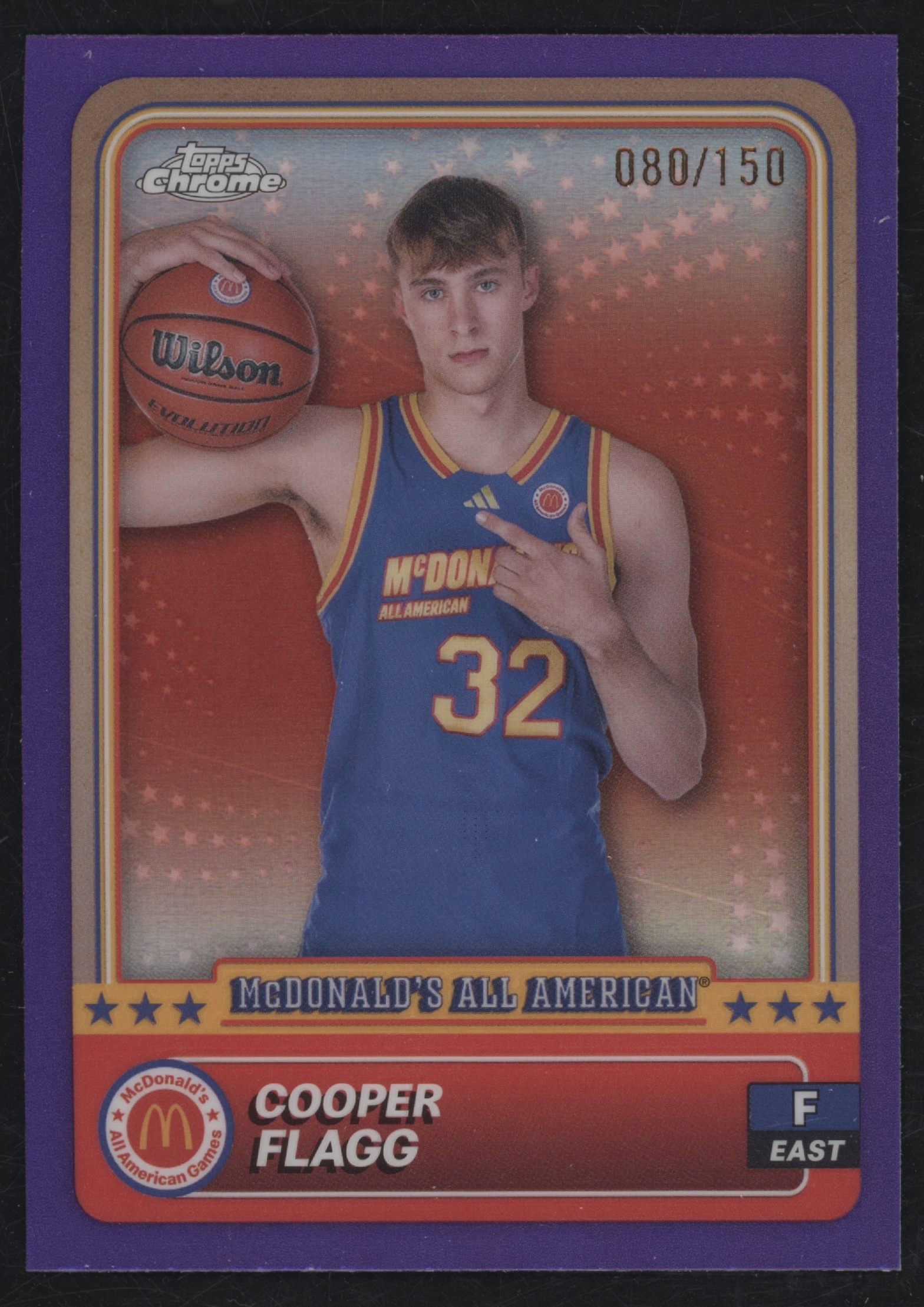 2024 Topps Chrome McDonald's All American Basketball Purple Refractor Cooper Flagg #78 PSA 10
