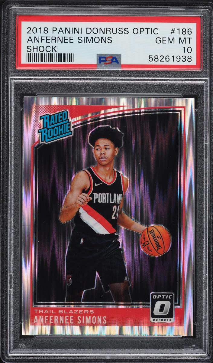 2018 Donruss Optic Basketball Shock Anfernee Simons #186 PSA 8.5