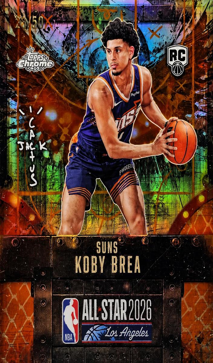2025 Topps Chrome Cactus Jack X NBA All-Star Game Basketball Orange Refractor Koby Brea #92