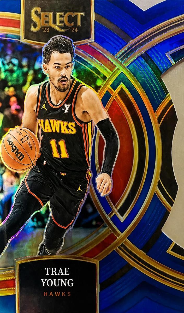 2023 Panini Select Basketball Blue Die-Cut Trae Young #158