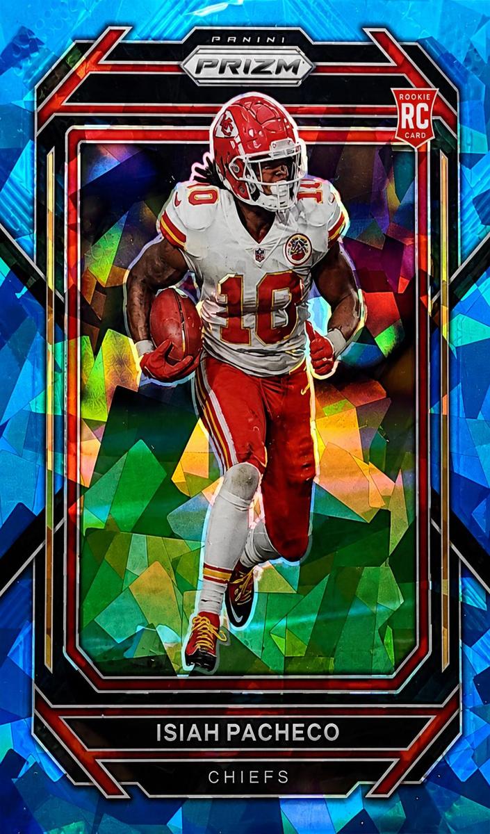 2022 Panini Prizm Football Blue Ice Isiah Pacheco #352 PSA 10