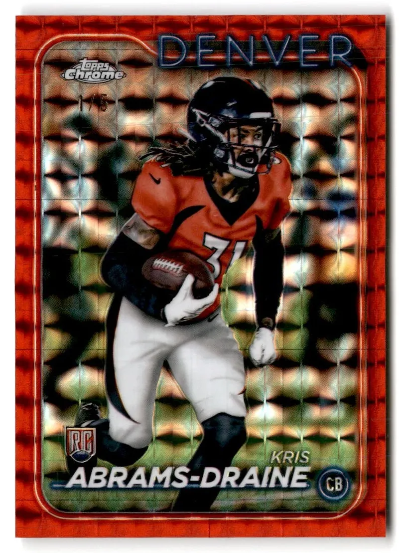 2024 Topps Chrome Football Red Geometric Refractor Kris Abrams-Draine #256
