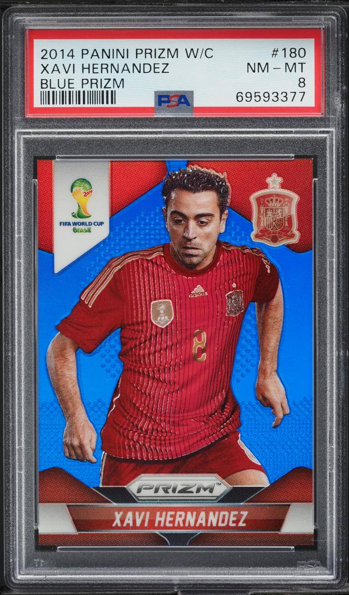 2014 Panini Prizm World Cup Soccer Blue Xavi Hernandez #180 PSA 9