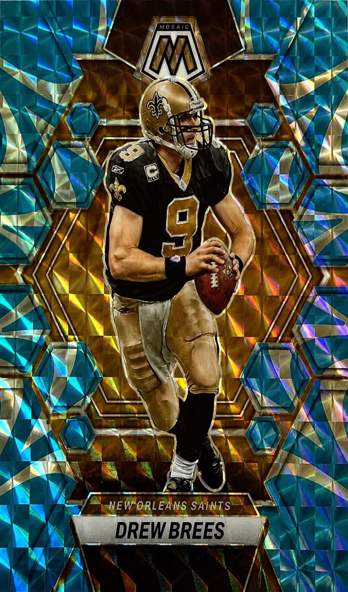 2023 Panini Mosaic Football Reactive Blue Drew Brees #174