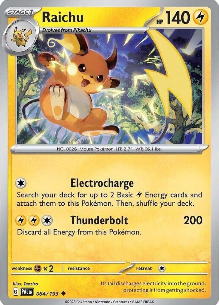 2023 Pokemon Scarlet & Violet Paldea Evolved Raichu #64 PSA 9