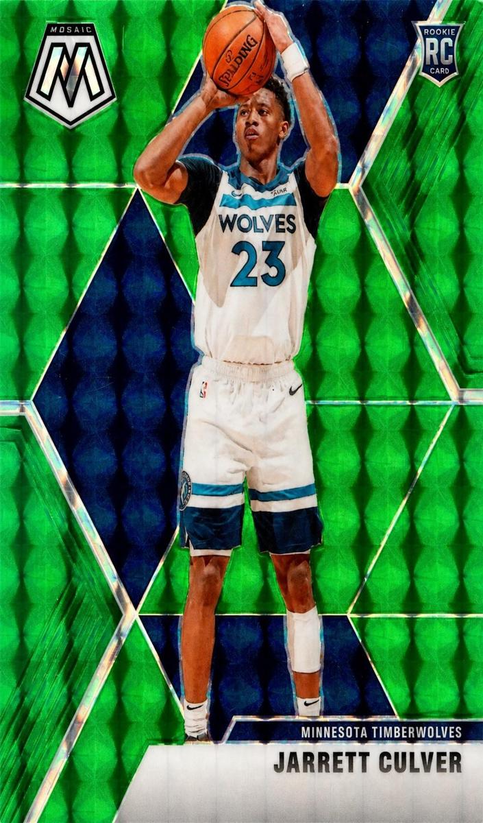 2019 Panini Mosaic Basketball Green Mosaic Jarrett Culver #201 PSA 9