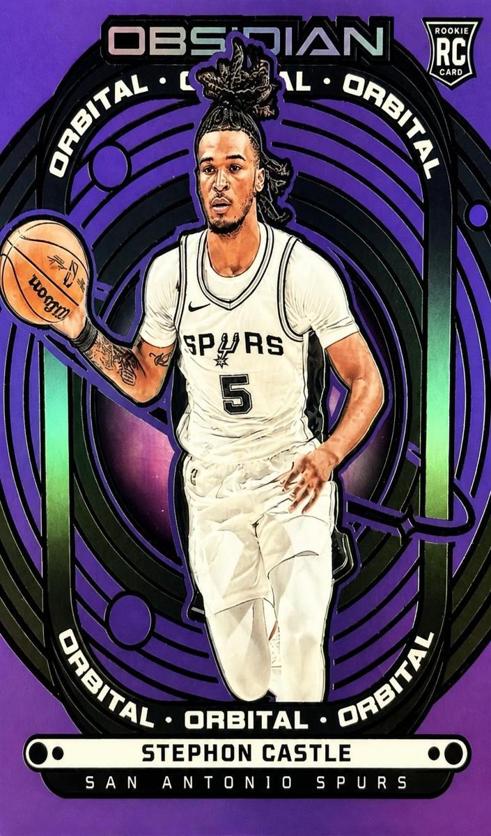 2024 Panini Obsidian Basketball Electric Etch Purple Flood Stephon Castle #5